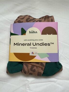 hūha Mineral Undies Thong — Brown Leopard Medium